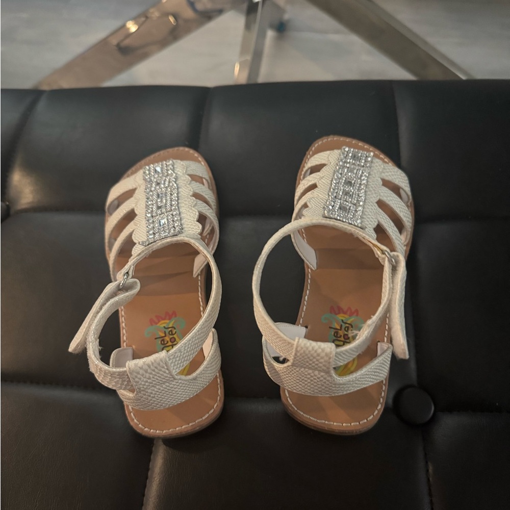 White Sandals with Rhinestone Detailing - Picture 3 of 4